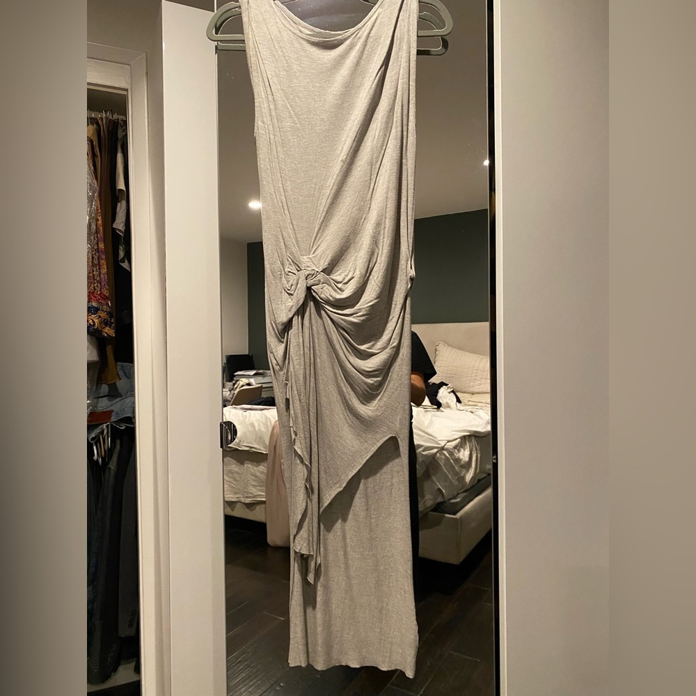 All saints asymmetrical grey dress